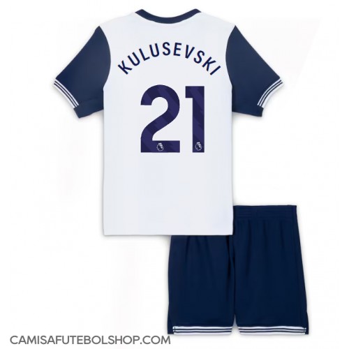 Camisa de time de futebol Tottenham Hotspur Dejan Kulusevski #21 Replicas 1º Equipamento Infantil 2024-25 Manga Curta (+ Calças curtas)